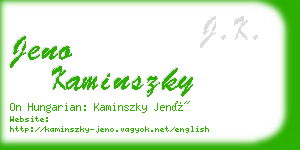 jeno kaminszky business card